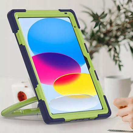 Чехол для планшета iPad 10.9 2022 гибридный Tech-Protect X-Armor сине-зеленый