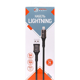 Кабель Type-C - Lightning для зарядки iPhone 1 м 27W 3А плетеный Digitalpart LC-350T черный