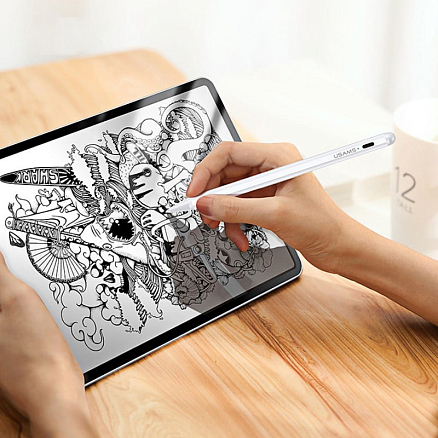 Стилус активный для Apple iPad тонкий 1,2 мм Usams ZB135 белый