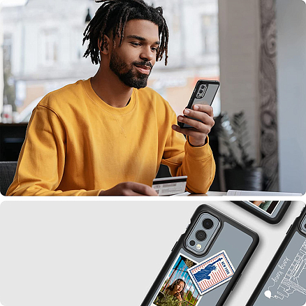 Чехол для OnePlus Nord 2 гибридный Spigen Ultra Hybrid прозрачно-черный матовый