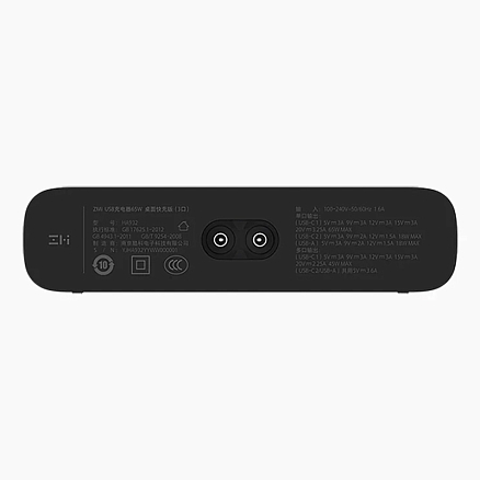 Зарядное устройство сетевое с USB и двумя Type-C входами 3А 65W ZMI HA932 (быстрая зарядка PD) черное