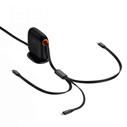 Кабель Type-C - MicroUSB, Lightning, Type-C 1,7 м 3.5A 100W Baseus Traction Series черный