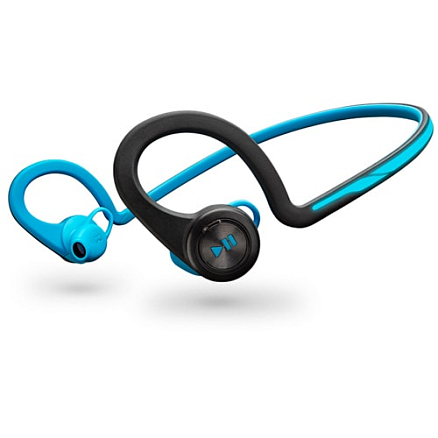 Наушники беспроводные Bluetooth Plantronics BackBeat Fit вакуумные с микрофоном для спорта черно-голубые