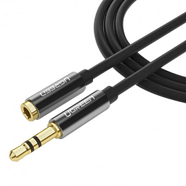 Кабель-удлинитель 3,5 мм - 3,5 мм (папа - мама) 3 м Ugreen AV118 черный