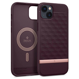 Чехол для iPhone 14 гибридный Spigen Caseology Parallax MagSafe бордовый