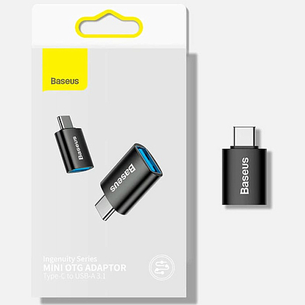 Переходник Type-C - USB 3.1 (папа - мама) хост OTG Baseus Ingenuity Series Mini черный