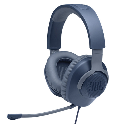 Наушники JBL Quantum 100 полноразмерные с микрофоном игровые синие