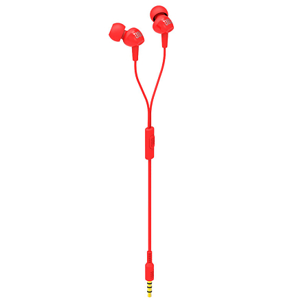 Наушники JBL C100SI вакуумные с микрофоном красные