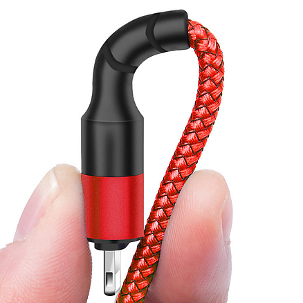 Кабель USB - Lightning для зарядки iPhone 0,25 м 2.1А XO NB117 красный