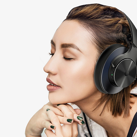 Наушники беспроводные Bluetooth WiWU Pilot One накладные с микрофоном и шумоподавлением черные