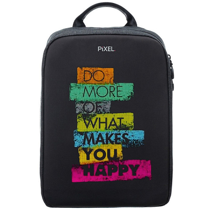 Умный рюкзак PIXEL Plus с LED экраном и отделением для ноутбука до 13 дюймов серый