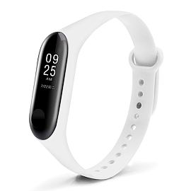 Сменный браслет для Xiaomi Mi Band 3 и Mi Band 4 силиконовый белый