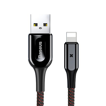 Кабель USB - Lightning для зарядки iPhone 1 м 2.4А плетеный Baseus X-Type черный