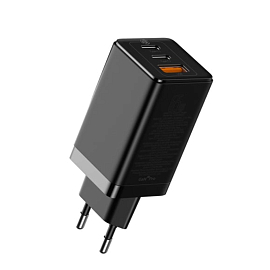 Зарядное устройство сетевое с USB и двумя Type-C входами 5А 65W Baseus GaN2 Pro (быстрая зарядка QC 4.0, 3.0, PD) черное