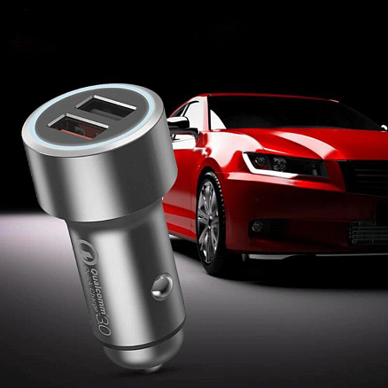 Зарядное устройство автомобильное с двумя USB входами 3А Xiaomi 70mai Midrive CC02 (быстрая зарядка QC 3.0)