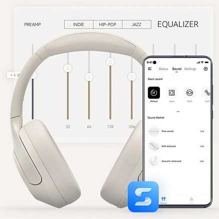 Наушники беспроводные Haylou S35 полноразмерные с активным шумоподавлением белые