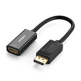 Переходник DisplayPort - HDMI (папа - мама) длина 16 см 4K Ugreen MM137 черный