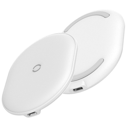 Беспроводная зарядка для телефона Baseus Cobble (быстрая зарядка) белая