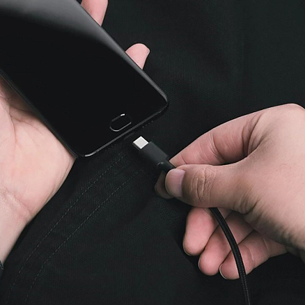 Кабель Type-C - USB для зарядки 1 м 3А плетеный Xiaomi SJV4109GL (быстрая зарядка) черный