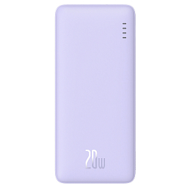 Внешний аккумулятор Baseus Airpow 10000мАч (USB, Type-C, ток 3А, быстрая зарядка PD, QC 3.0, 20Вт) сиреневый