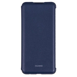 Чехол для Huawei Y7 2019 кожаный оригинальный Flip Cover синий