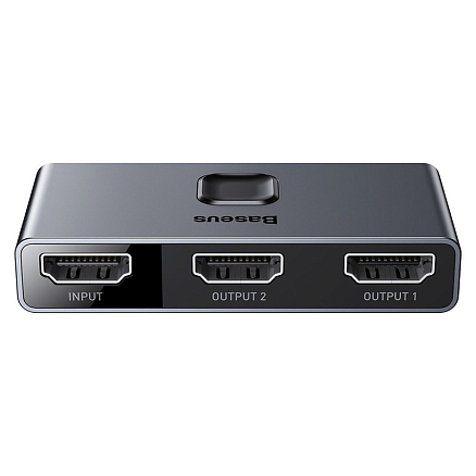 HDMI Splitter (разветвитель) на 2 порта 4Kx2K (1 HDMI вход на 2 HDMI выхода) двунаправленный Baseus Matrix серый