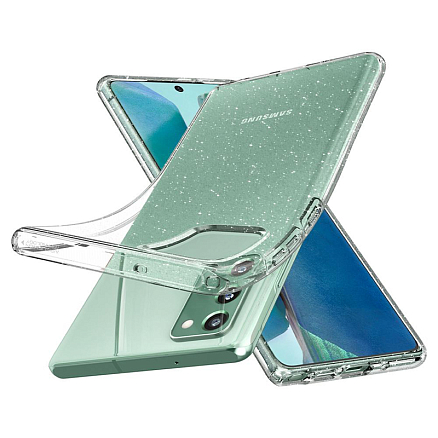 Чехол для Samsung Galaxy Note 20 гелевый с блестками Spigen Liquid Crystal Glitter прозрачный