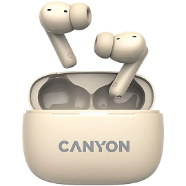 Наушники TWS беспроводные Canyon OnGo 10 ANC вакуумные с микрофоном бежевые