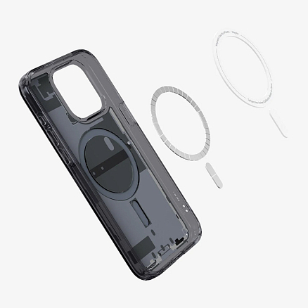 Чехол для iPhone 15 Pro Max гибридный Spigen Ultra Hybrid Zero One MagSafe серый