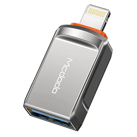 Переходник Lightning - USB 3.0 (папа - мама) хост OTG McDodo OT-8600 серый