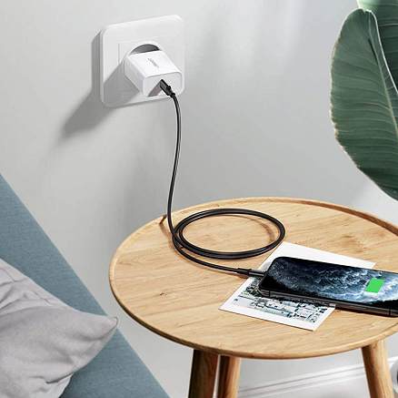 Кабель Type-C - Lightning для зарядки 2 м 3А 18W MFi Ugreen US171 (быстрая зарядка PD) черный