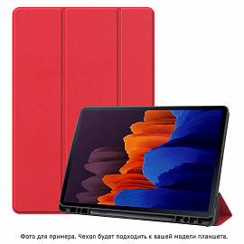 Чехол для Samsung Galaxy Tab S7 11.0 T870, T875, S8 11.0 кожаный Nova-09 красный