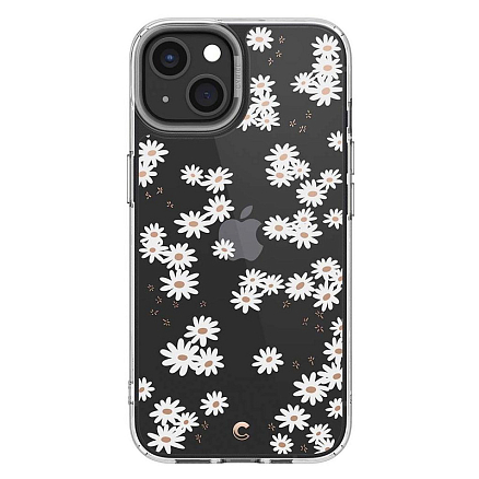 Чехол для iPhone 13 гибридный Spigen Cyrill Cecile White Daisy прозрачный