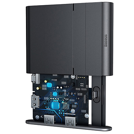 Док-станция с Type-C разъемом и хабом на 7 портов Baseus Mate Intelligent черная