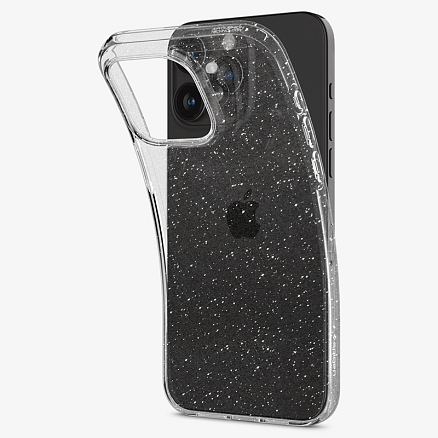 Чехол для iPhone 15 Pro гелевый с блестками Spigen Liquid Crystal Glitter прозрачный