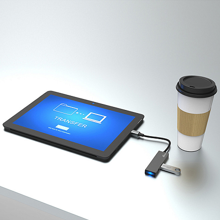 Переходник Type-C - 2 х USB 2.0 Ritmix CR-4201 серый