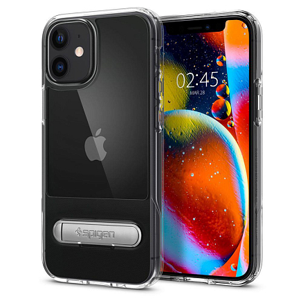 Чехол для iPhone 12 Mini гибридный с подставкой Spigen Slim Armor Essential S прозрачный
