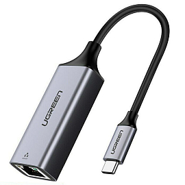 Переходник Type-C - Gigabit Ethernet длина 10 см Ugreen CM199 серый
