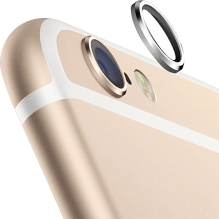 Защитное кольцо на камеру iPhone 6 Plus, 6S Plus Rock серебристое