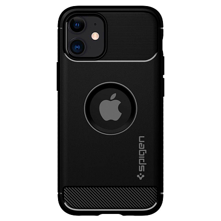 Чехол для iPhone 12 Mini гелевый Spigen Rugged Armor черный