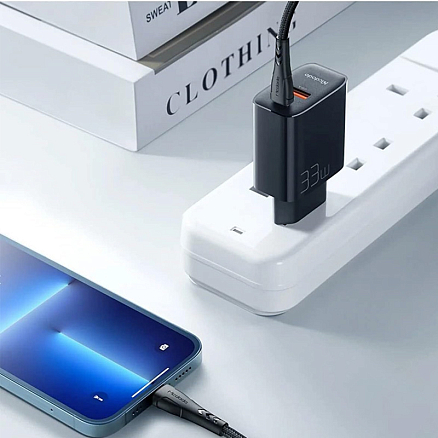Зарядное устройство сетевое USB и Type-C 33W с кабелем Type-C McDodo CH-0922 (быстрая зарядка PD, QC) черное