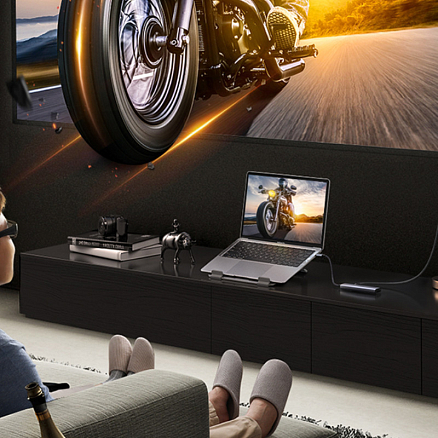 Хаб (разветвитель) Type-C - HDMI 2.1 4K (папа - мама) длина 20 см Ugreen CM491 серый