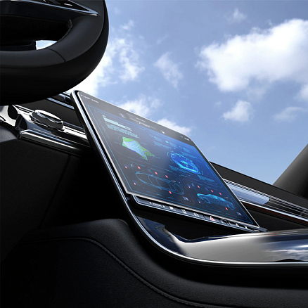 Защитное стекло для экрана мультимедиа системы автомобиля Mercedes S-Class 2021 Spigen EZ FIT прозрачное