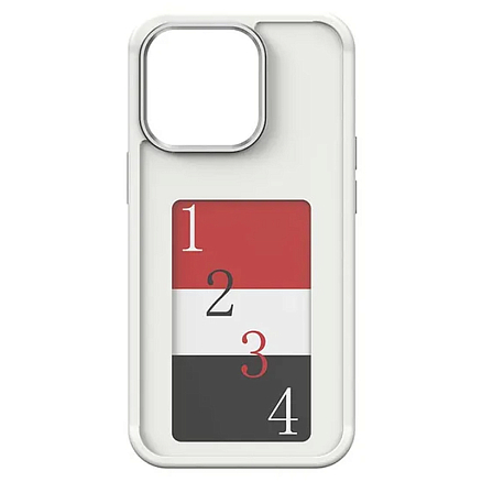 Чехол для iPhone 15 гибридный DIY с NFC E-ink дисплеем белый