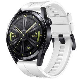 Ремешок-браслет для Huawei Watch GT 3 42 мм силиконовый Hurtel белый