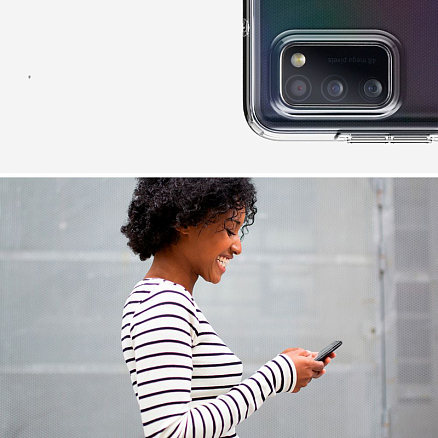 Чехол для Samsung Galaxy A41 гелевый ультратонкий Spigen Liquid Crystal прозрачный
