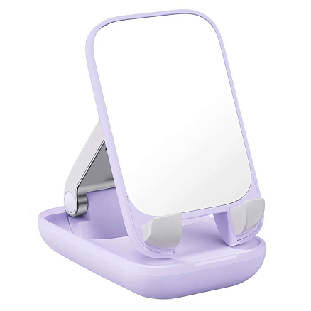 Подставка для телефона Baseus Seashell с зеркалом фиолетовая