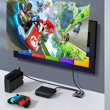 HDMI Splitter (разветвитель) на 2 порта 4Kx2K (1 HDMI вход на 2 HDMI выхода) двунаправленный Baseus Matrix серый