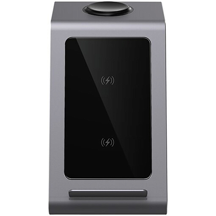 Беспроводная зарядка 3-в-1 для телефона 10W, Apple Watch и AirPods Prestigio ReVolt A8 (быстрая зарядка) серая