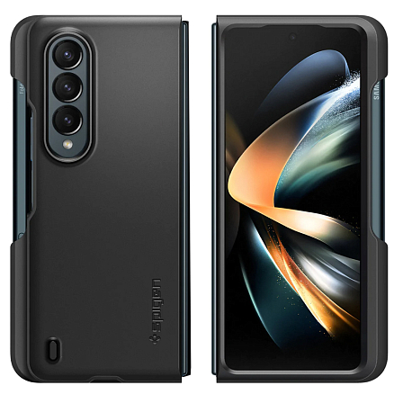 Чехол для Samsung Galaxy Z Fold 4 пластиковый тонкий Spigen Thin Fit черный
